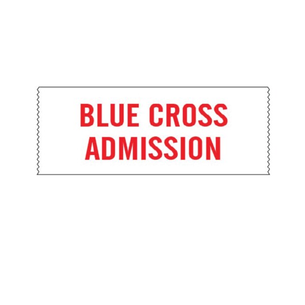 Printed Chart Tape - Blue Cross Admission